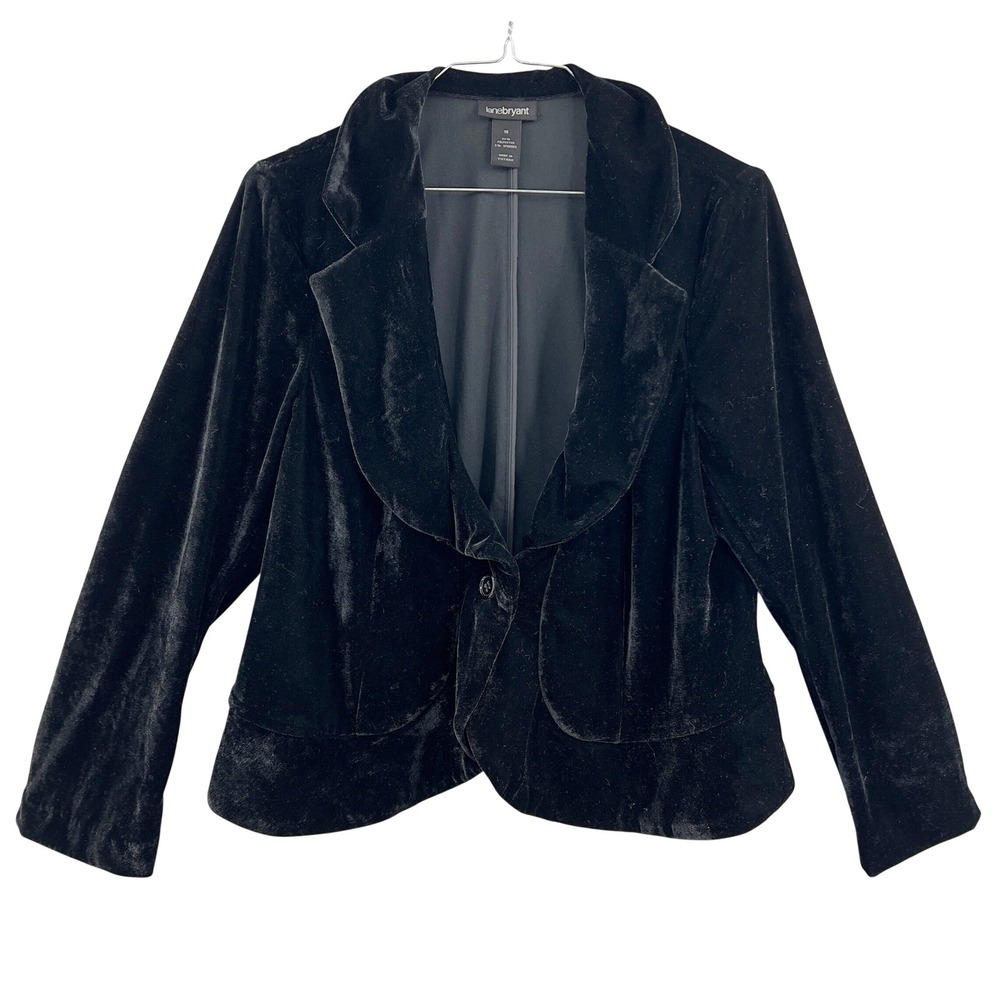 Black Velvet Peplum Blazer Gothic Romance Dark Academia Coquette Size 16‎